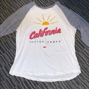 Levi’s California Sunshine Logo Three Quarter Sleeve Tee Shirt